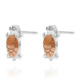 Turtle Maui Stud Earrings Rose Gold & Silver