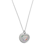 Love Heart Coin Necklace Silver