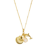 Moorea Triple Charm Necklace Gold