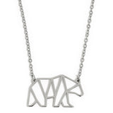Polar Bear Geometric Necklace Silver