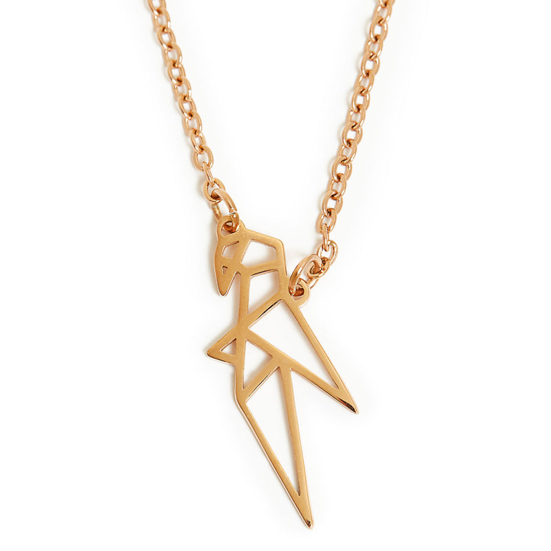 Parrot Geometric Necklace Rose Gold