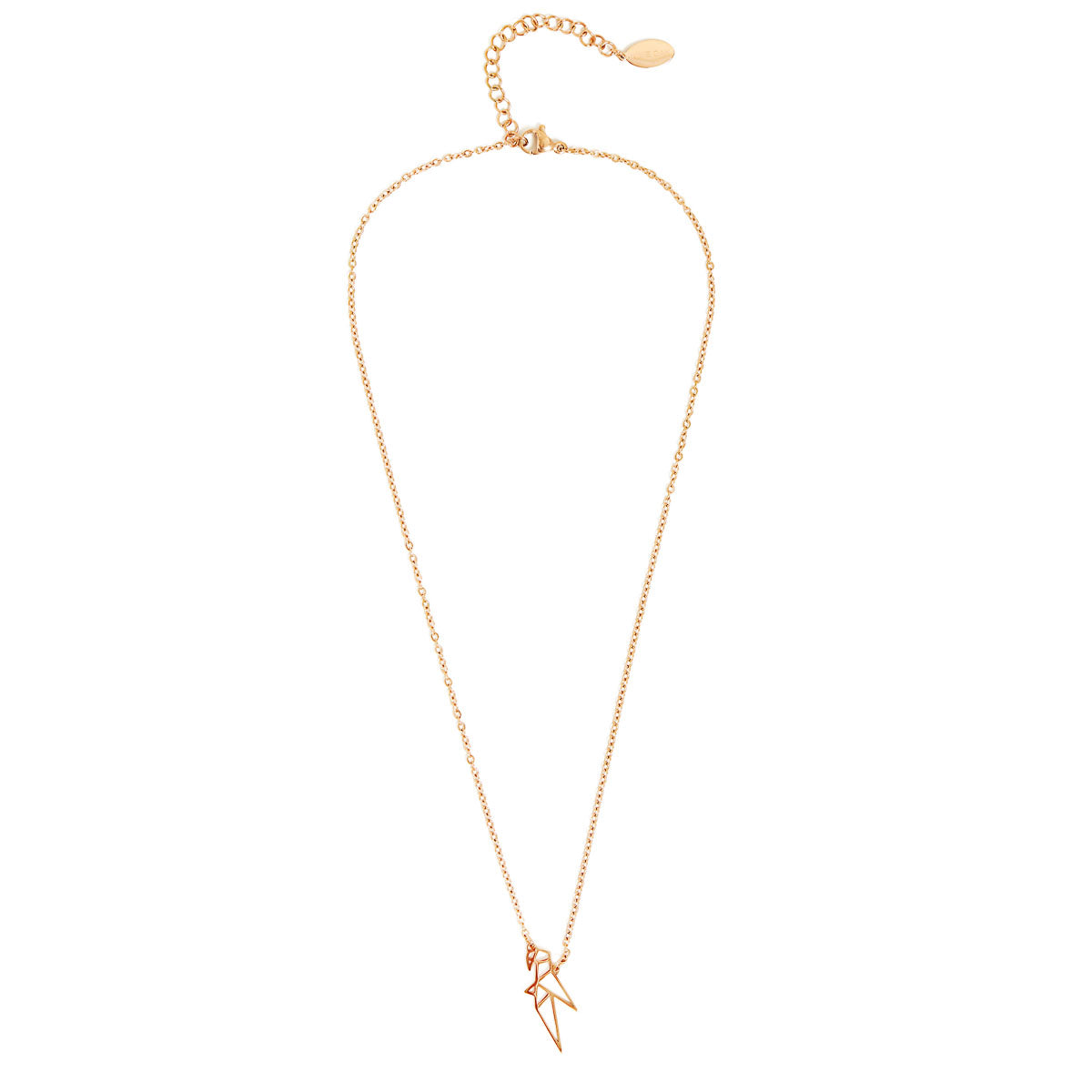 Parrot Geometric Necklace Rose Gold