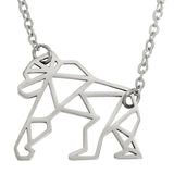 Gorilla Geometric Necklace Silver