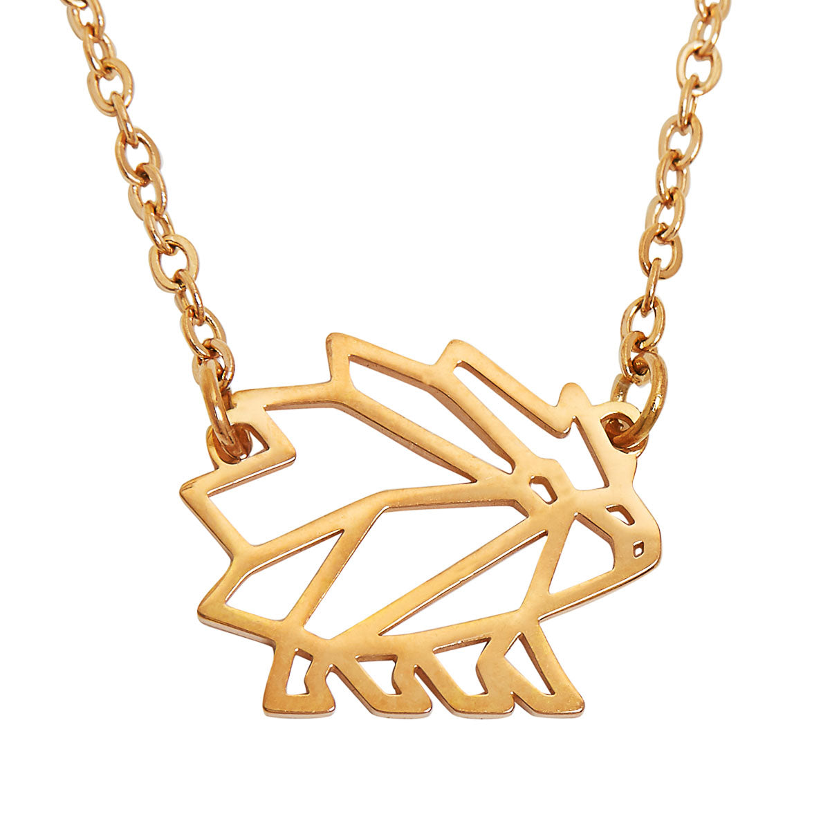 Hedgehog Geometric Necklace Rose Gold