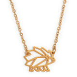 Hedgehog Geometric Necklace Rose Gold