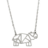 Hippo Geometric Necklace Silver