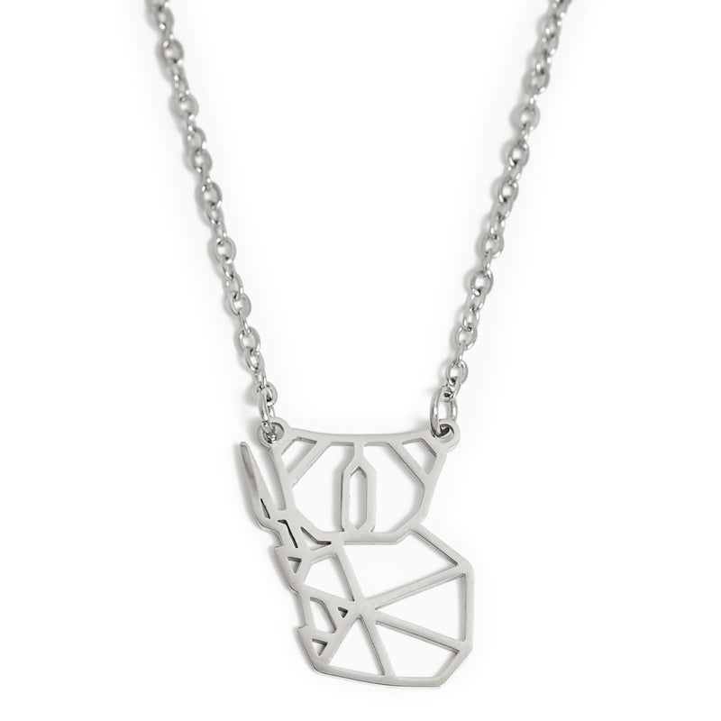 Koala Geometric Necklace Silver