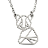 Panda Geometric Necklace Silver
