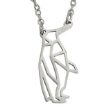 Penguin Geometric Necklace Silver