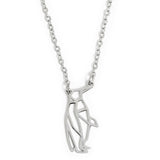 Penguin Geometric Necklace Silver