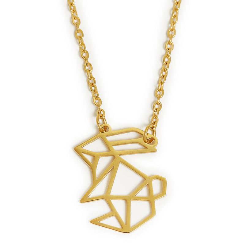 Rabbit Geometric Necklace Gold