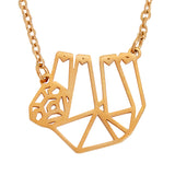 Sloth Geometric Necklace Rose Gold