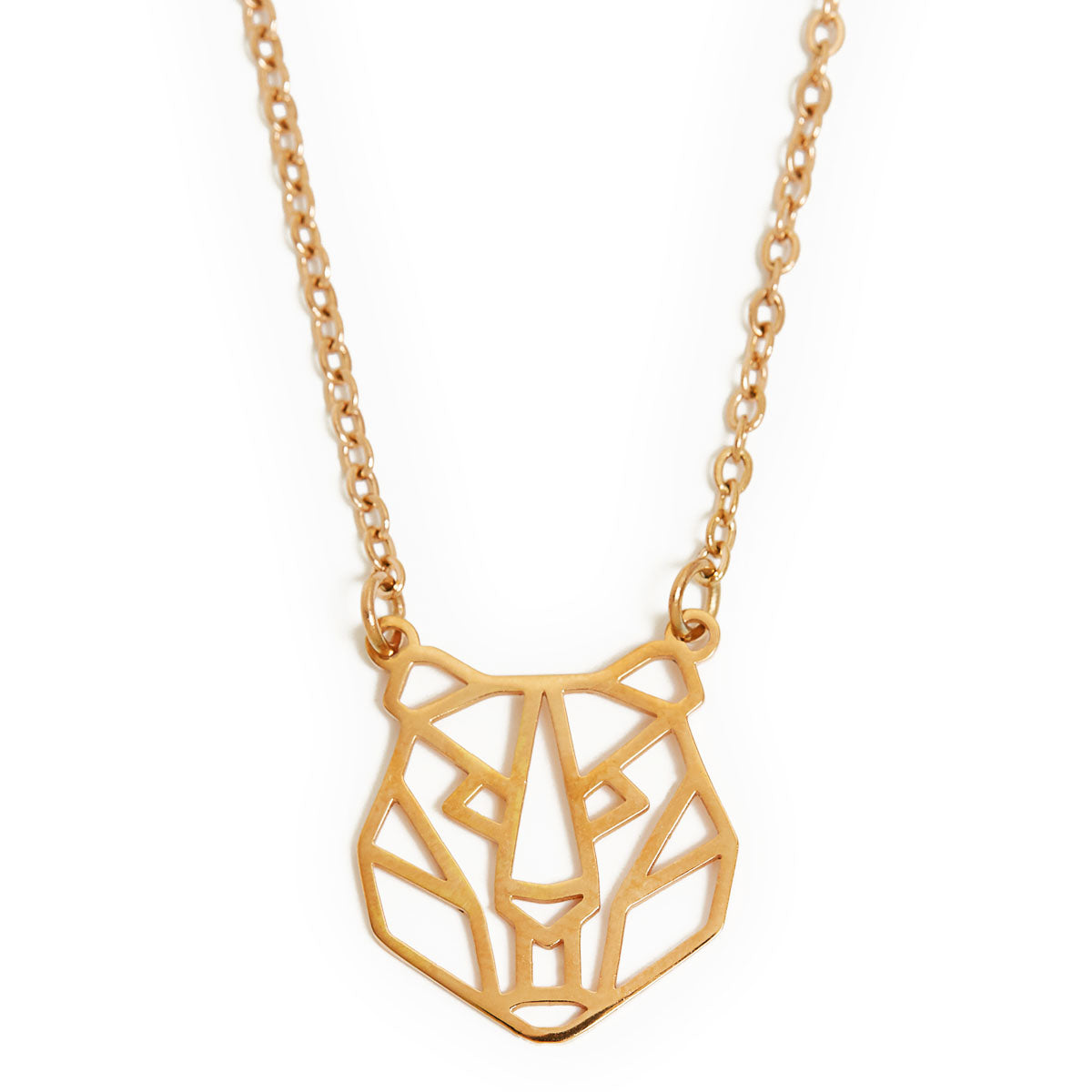 Tiger Geometric Necklace Rose Gold